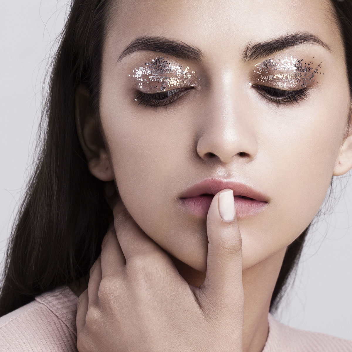 woman with glitter eyeshadow