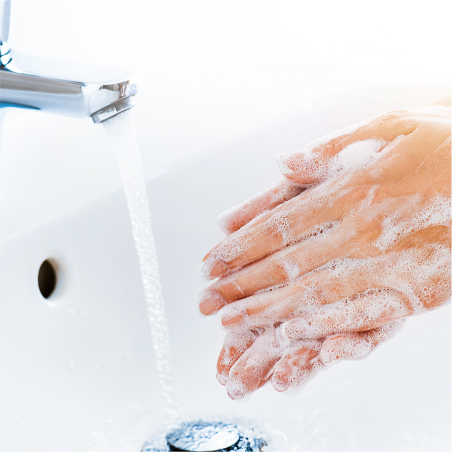 woman washing hands