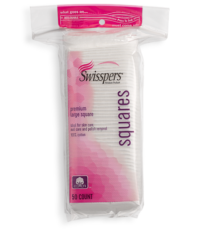 Swisspers Premium Exfoliating Rounds, 2 Distinct Raised Textured Surface,  Cotton Facial Pads, 80 Count Re-closable Bag